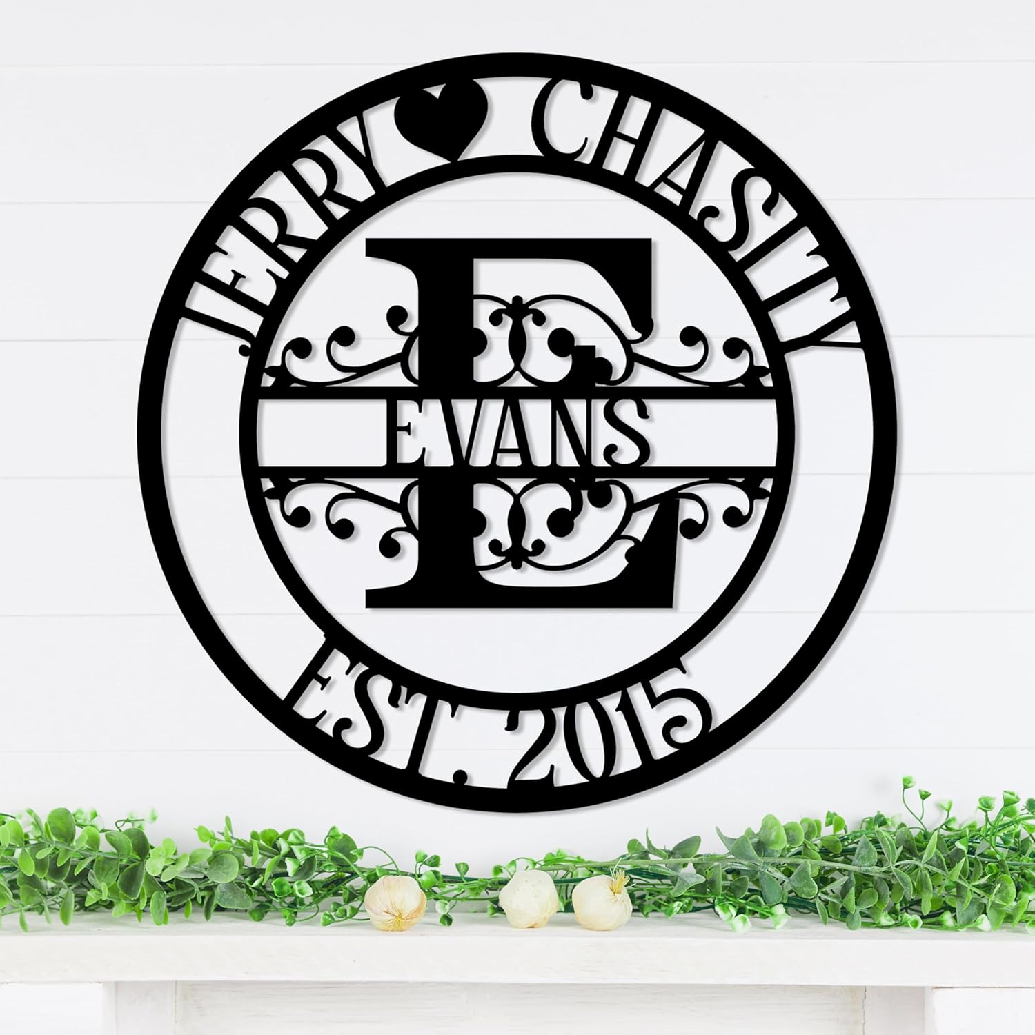 Personalized Metal Name Signs, Split Letter Monogram Wall Decor, Custom Last Name Sign, Family Name Sign for Outdoor, Personalized Wedding Gift, Garden Decor, Metal Wall Art, Housewarming Gift