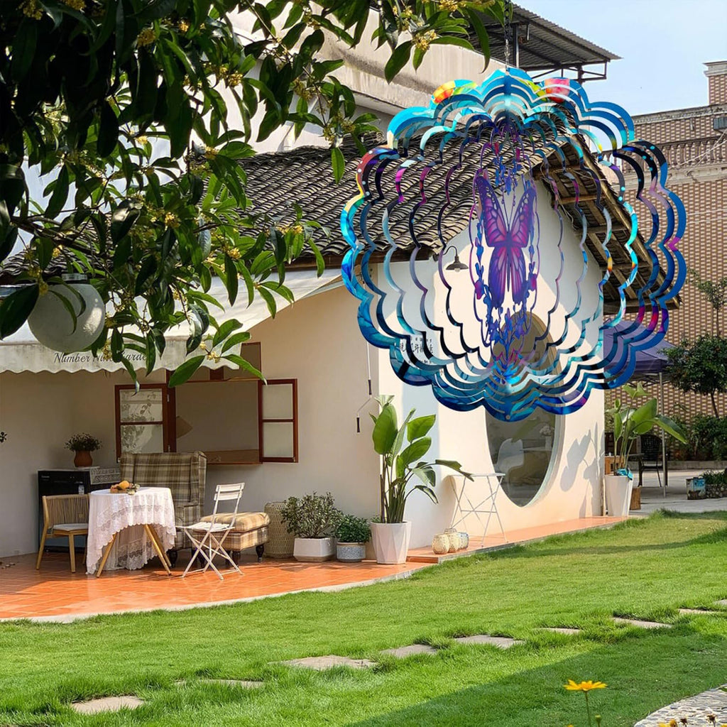 Butterfly Wind Spinners Outdoor - 12 inch from Daughter, Birthday Gifts for Women, Butterflies Outdoor Hanging Wind Sculptures, Garden Decor for Outside, Patio, Yard, Lawn, Balcony