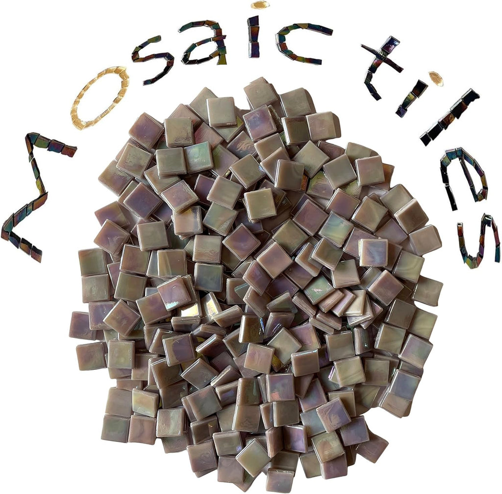 SMEIINIK 1.1lb Bulk Single Iridescent Color Mosaic Tiles for Crafts, Glass Mosaic Pieces for Mosaic Puzzles, Stained Glass Tiles for Mosaic DIY, Mosaic Making Supplies(WJ41-6)