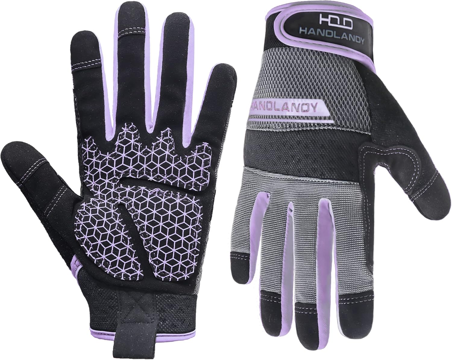 HANDLANDY Women Safety Work Gloves Utility Touch Screen Working Grip Glove for Yardwork Gardening Breathable Mechanic Gloves