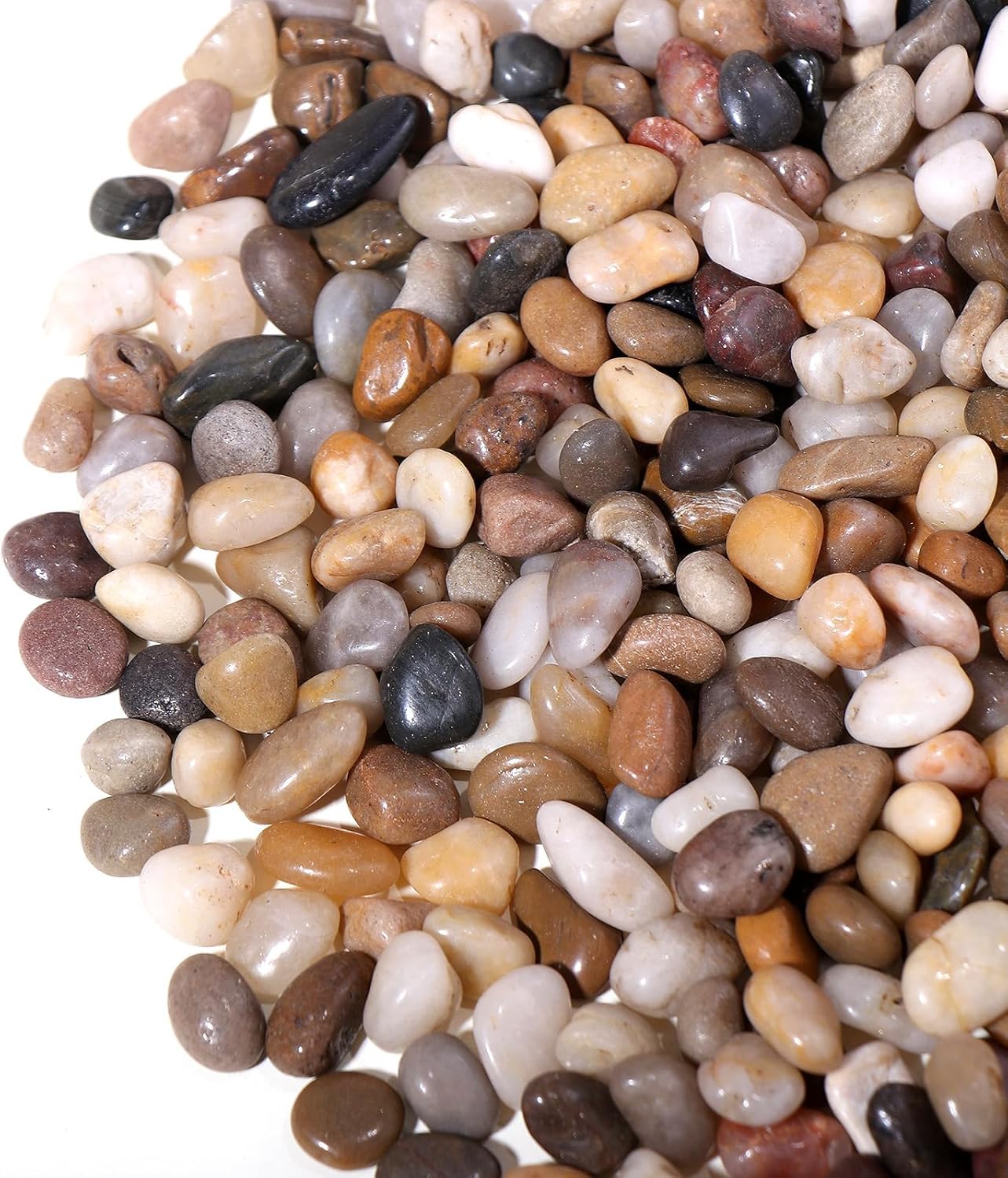 Calofulston 15lb Pebbles, 3/8 Inch Small Pebbles for Indoor Plants, Aquariums, Bamboo, Succulent, Vase, Outdoor Landscaping, Decorative Polished Plant Rocks for Pots Indoor, Mixed Color