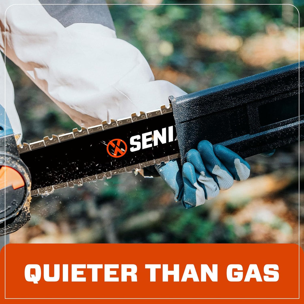 SENIX 40V 14" Electric Chainsaw, Cordless Battery Powered Chainsaw, Brushless Chain Saw, Includes 2x4Ah Batteries & Charger, Garden Tool for Trees, Pruning, Branch Cutting, Yard, Gift, CSX2-M2