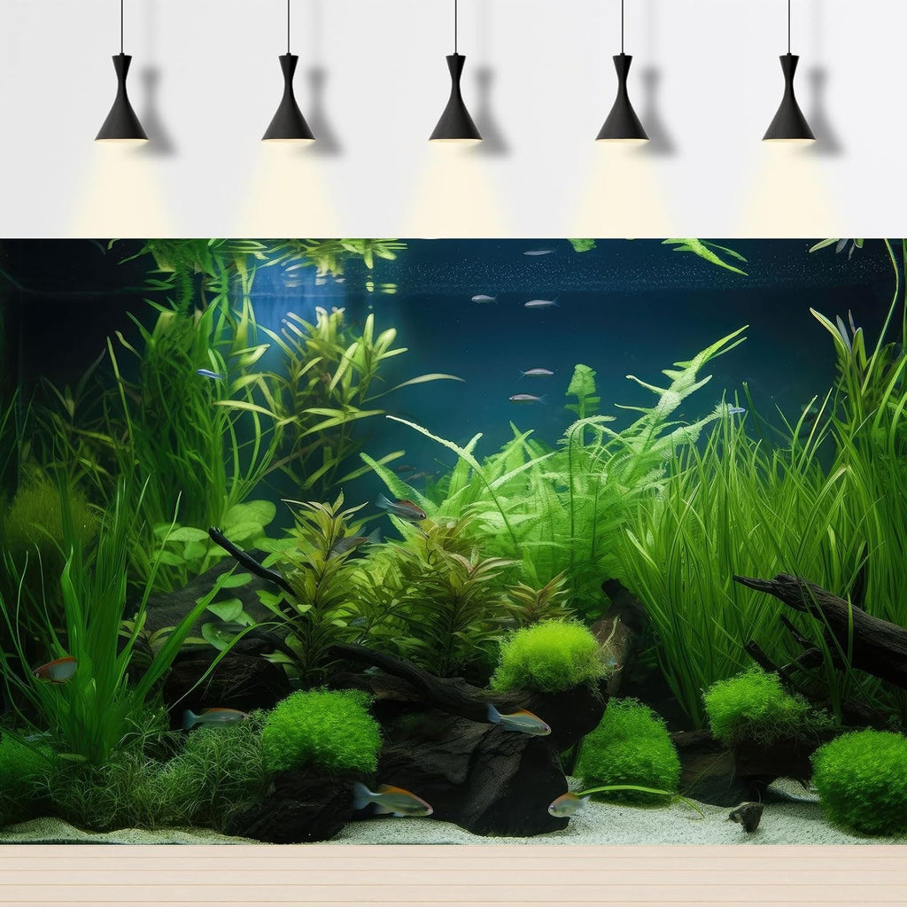 Aquarium Background Diverse Collection of Aquatic Plants Seagrasses Terrarium Background Redwood Root Moss Tropical Style Underwater Plants Fish Tank Background Under The Sea Aquarium Backdrop 48x18in