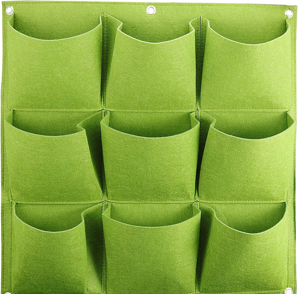 ZOENHOU 2 Pack Total 36 Roomy Pockets Green Vertical Garden Planter, Wall-Hanging Flower Pot Bags, Felt Wall Mount Balcony Planter Pouch for Herbs, Succulent, Flowers and Vegetables