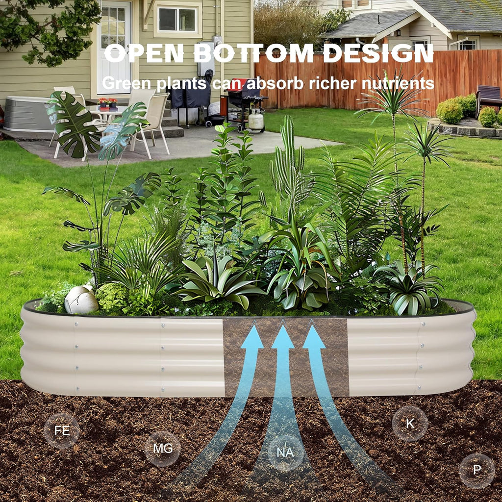 Galvanized Raised Garden Bed Kit Outdoor Metal Garden Planter Box for Backyard Gardening, Planting Vegetables, and Patio (70.8"x23.6"x11.8")