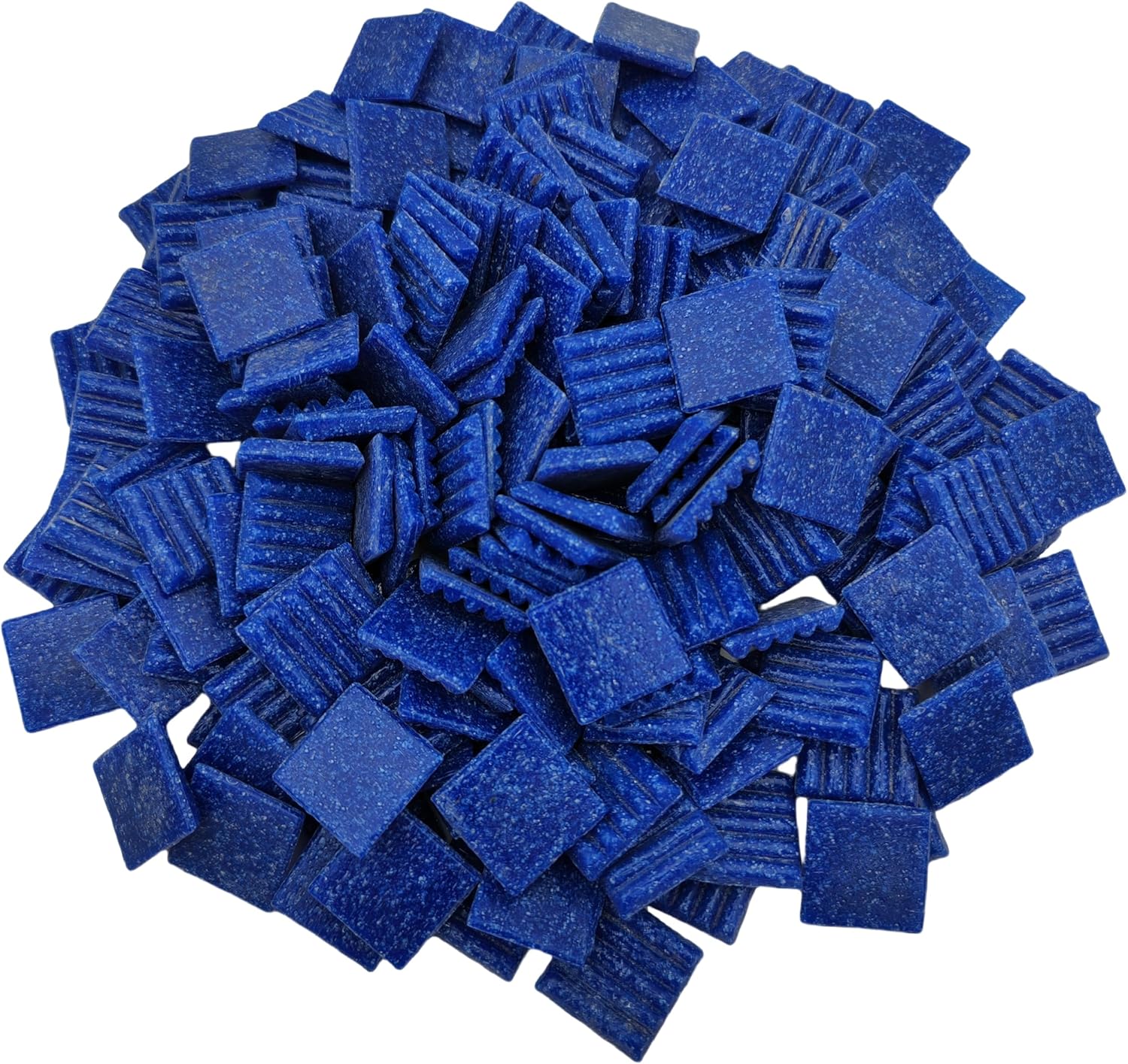 3/4 inch Quartz Glass Mosaic Tiles for Crafts, 1.1 LB, Square Mosaic Pieces for DIY Picture, Home Mosaic Decoration (Navy Blue)