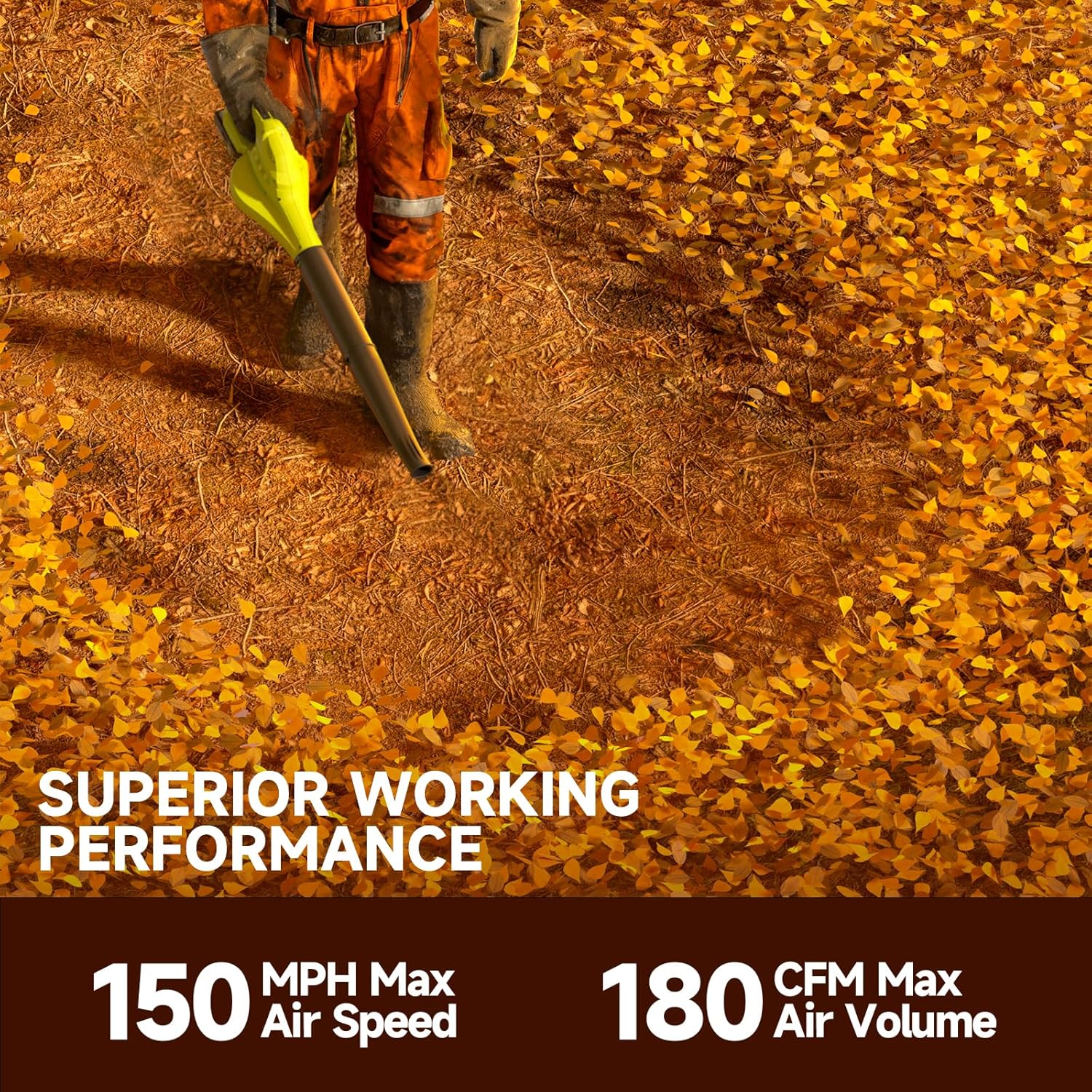 Leaf Blower Cordless with 2X 4.0Ah Batteries and Charger, 60Mins Lasting 150MPH Cordless Blower, Powerful Electric Leaf Blowers for Lawn Care, Patio, Yard, Leaves, Grass and Snow