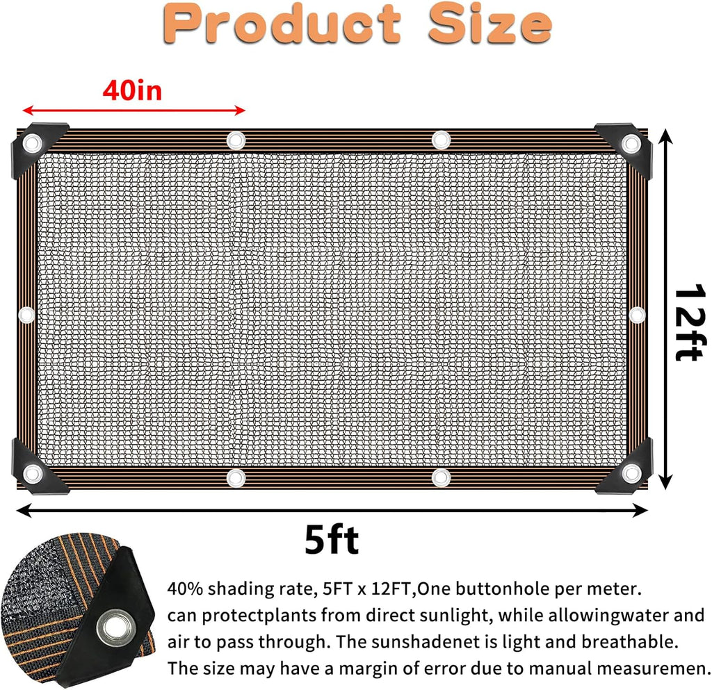 Shade Cloth for Plants Greenhouse, 40-50% Sunblock Shade Sails -for Outdoor Garden Pergola Patio Lawn Plant Sun Shade Cloths for Kennel Chicken Coop Easier to Hang Shade Net Cover