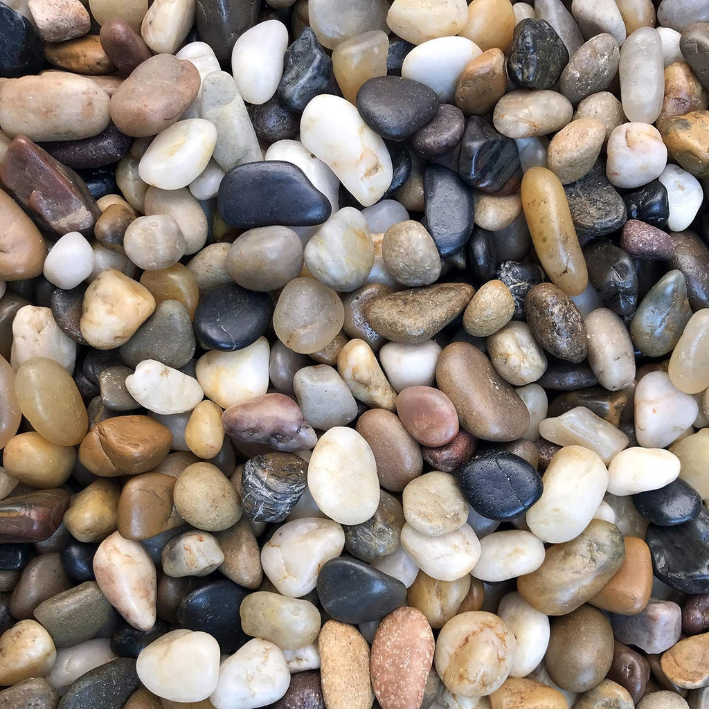 Voulosimi River Rock Stones, Natural Decorative Polished Mixed Pebbles Gravel,Outdoor Decorative Stones for Plant Aquariums, Landscaping, Vase Fillers (5 LB, Mixed Colors)