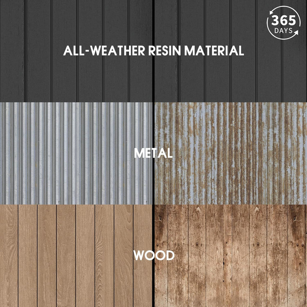 Outdoor Storage Cabinet 36 Cu Ft with Lockable Doors, Portable Horizontal Resin Storage Shed -Easy to Assemble, Waterproof Outdoor Storage Box for Backyards,Patios Black