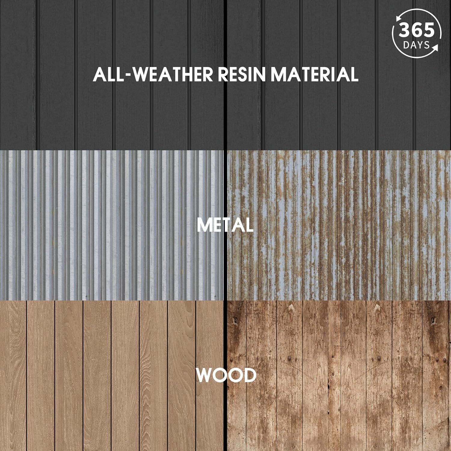 Outdoor Storage Cabinet 36 Cu Ft with Lockable Doors, Portable Horizontal Resin Storage Shed -Easy to Assemble, Waterproof Outdoor Storage Box for Backyards,Patios Black