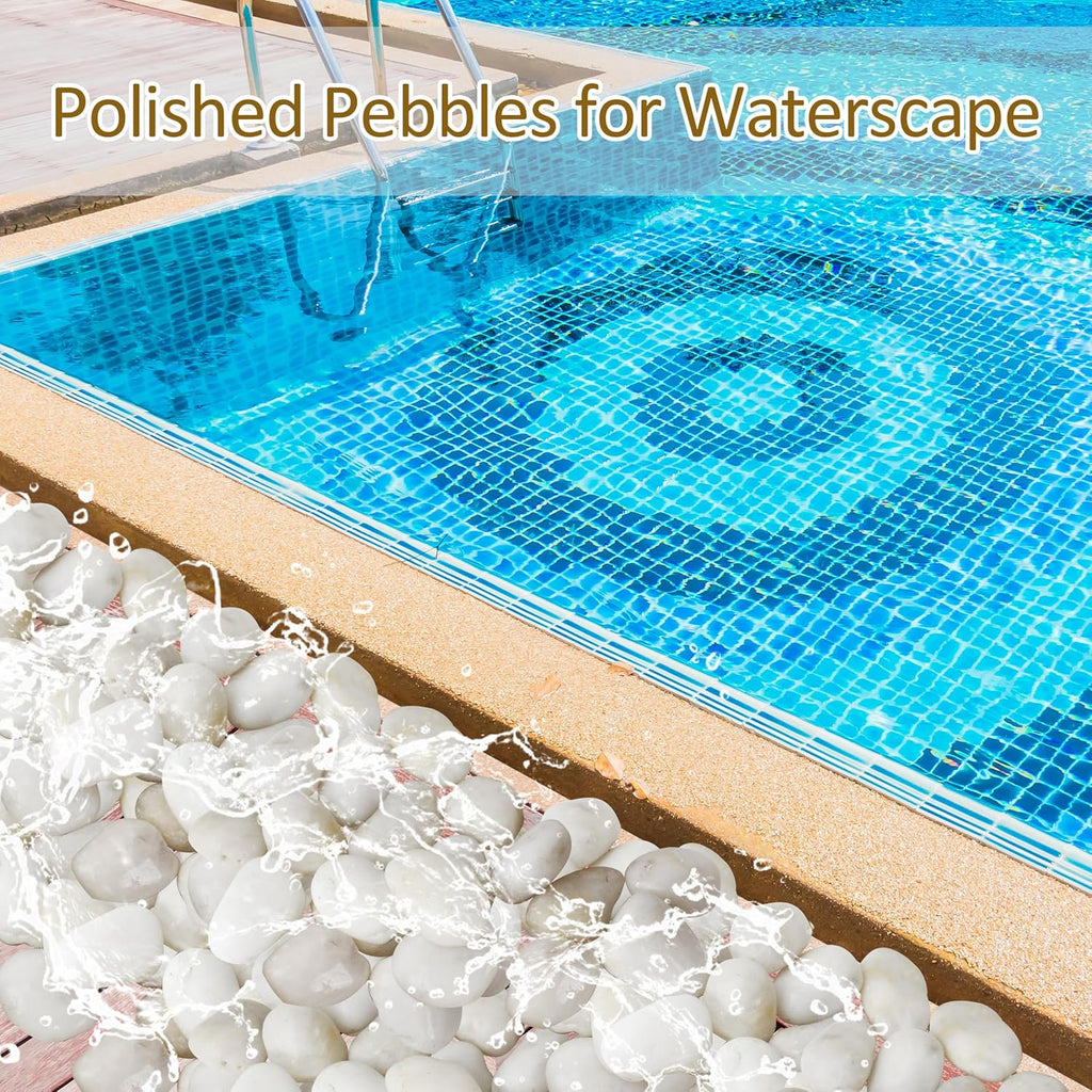 Sunnyglade 18 LBS River Rocks, 2-3 Inch Natural Pebbles for Indoor Plants, High Polished Decorative Stones Vase Filler Fish Tank Aquariums Landscaping Garden Outdoor and Indoor DIY (18, Pounds)