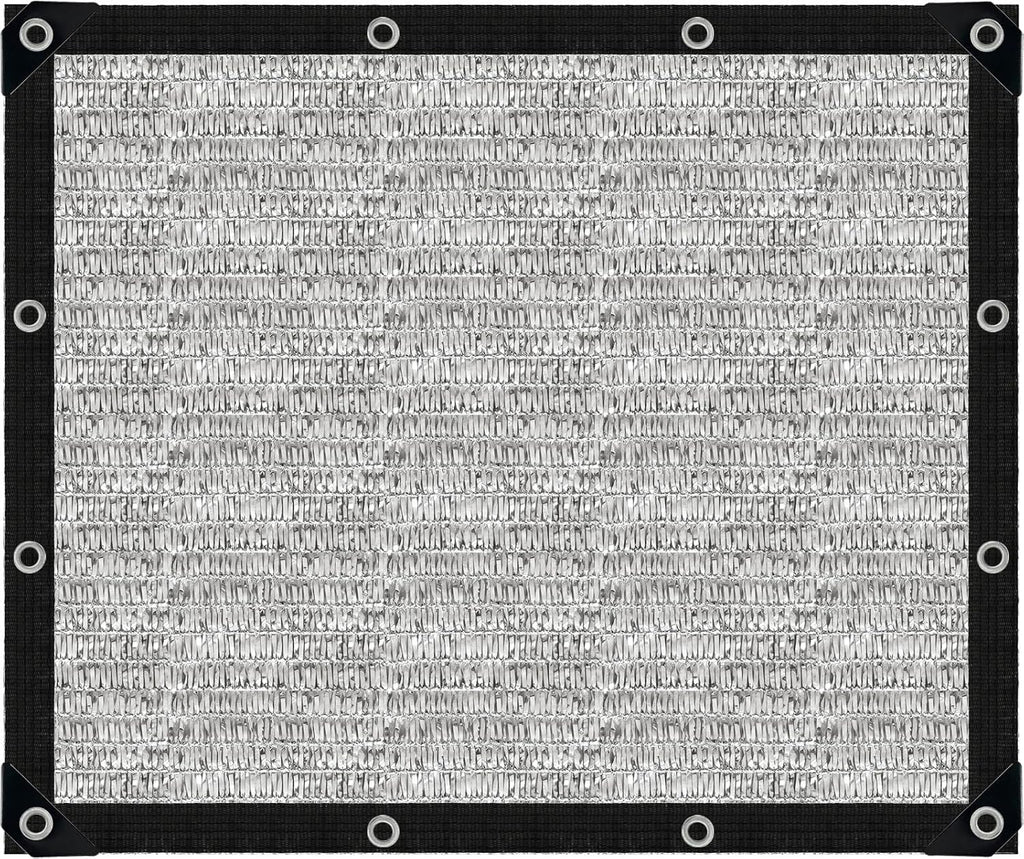 Shade Cloth-80% Aluminum Sunblock Neting,Durable Mesh Tarp with Grommets,Shade Cloth for Garden,Car, Outdoor Pergola,Greenhouse,Chicken Coop and Dog Kennel(Silver)