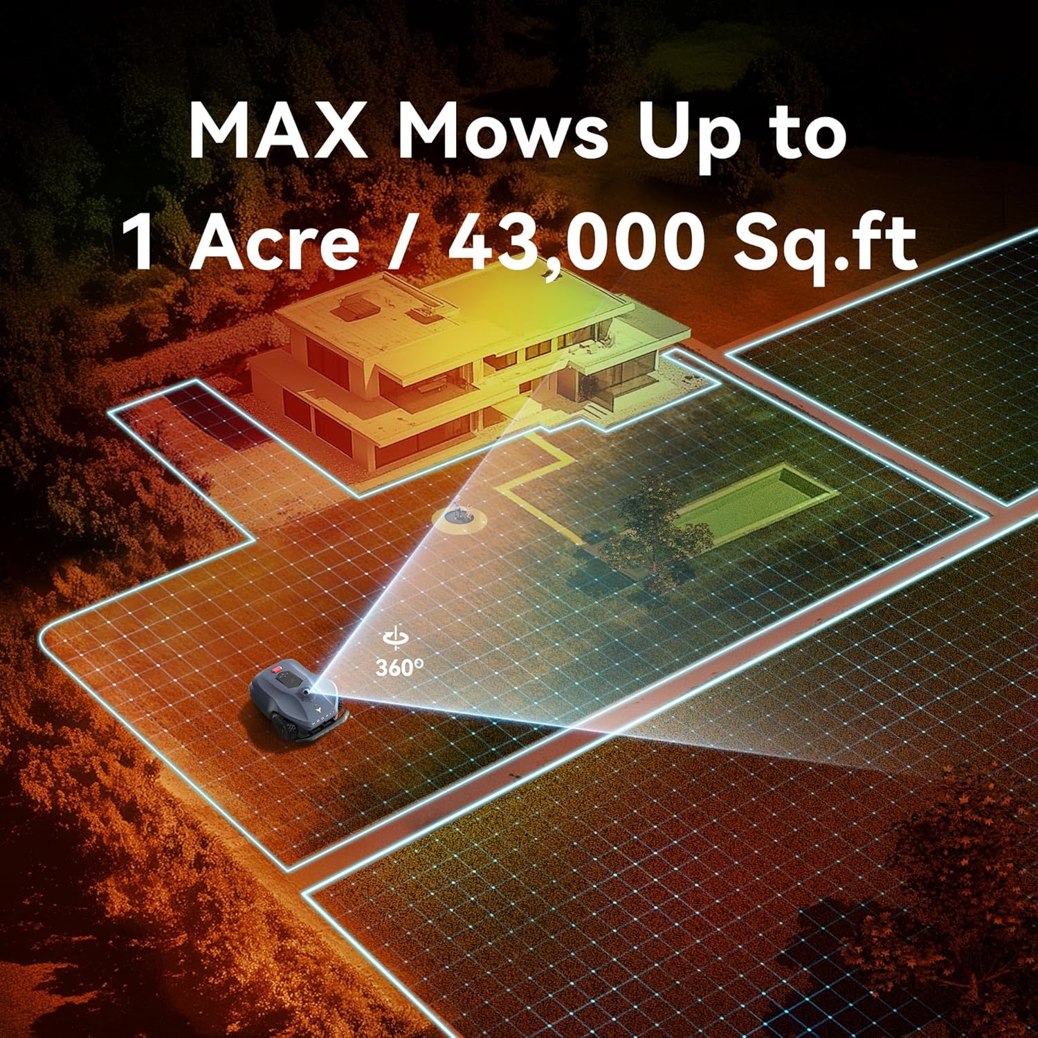 Neomow X Robot Lawn Mower Perimeter Wire Free for 1 Acre 3D LiDAR SLAM+Vision Mapping Robotic Lawnmower with 4G, No RTK Station Required, AI Accurate Obstacle Avoidance, App Control, Anti-Theft