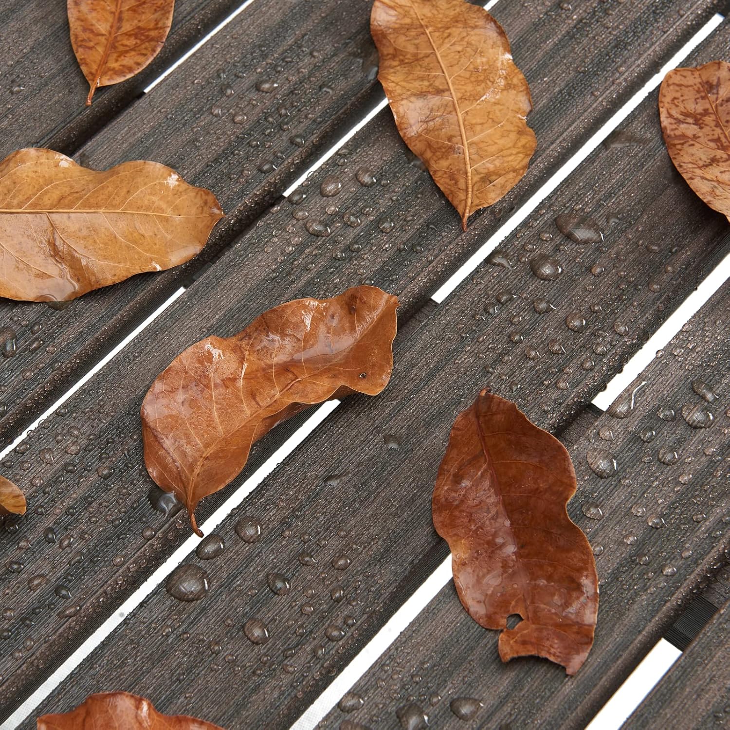 Outdoor Bench, 3-Person Garden Bench, Poly Lumber Patio Bench for Outdoors, Porch, and Park (Dark Brown)