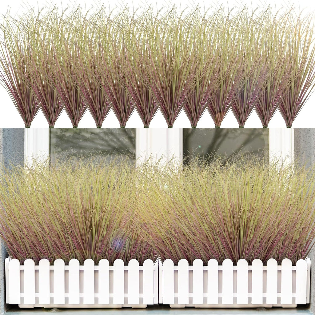 36Pcs Artificial Grass Plants, Faux Shrubs Wheat Grass, Artificial Tall Grass Fake Plants for Outdoor Decor,Artificial Greenery Stems Weed for Room Indoor Home Decor（Light Purple）