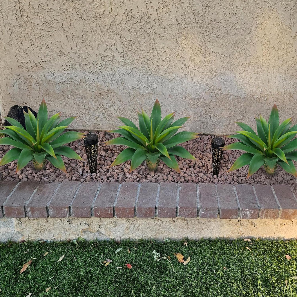 HUAESIN Artificial Succulents Aloe Plants, 6PCS 12.5 Inches Large Artificial Agave Plants UV Resistant Fake Agave Planters for Indoor and Outdoor Home Wedding Festival Arrangement