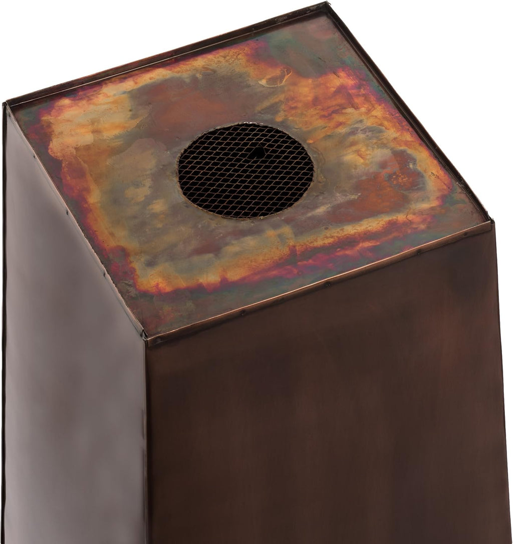 H Potter Tall Planter Indoor Outdoor Flower Container Antique Copper with Drip Tray