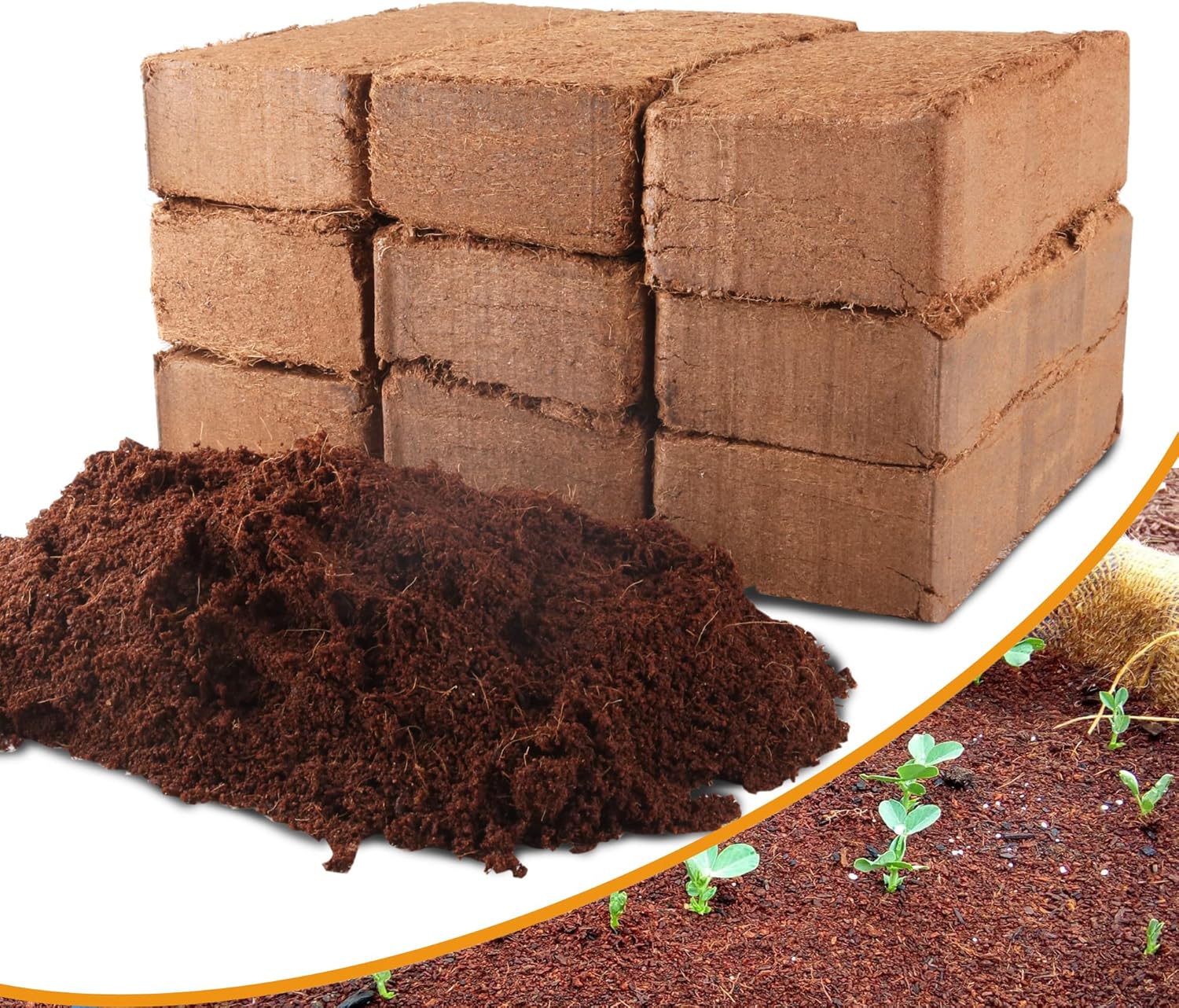 9-Pack Premium Organic Coco Coir Bricks for Plants - Low EC & pH Balance - 100% Natural Peat Moss Mix with Coconut Husk Fiber - Perfect for Gardening, Potting Soil Substrate - 12.6 lbs
