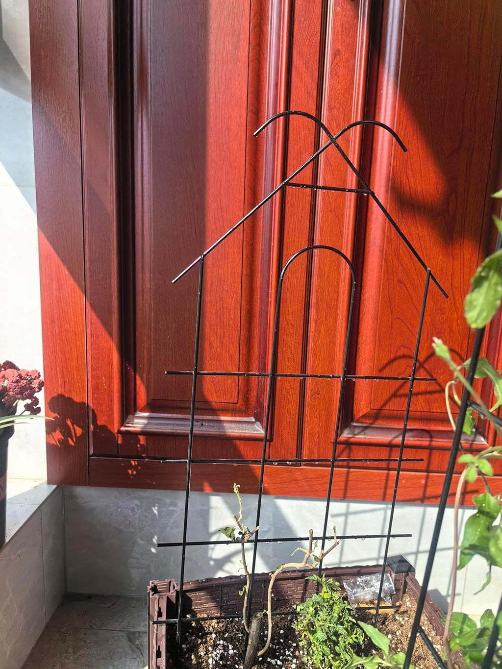 ARIFARO 32'' Metal Garden Trellis Indoor/Outdoor Sturdy Plant Trellis for Potted Plants,House Plants, Climbing Vines, Pack of 4, Black