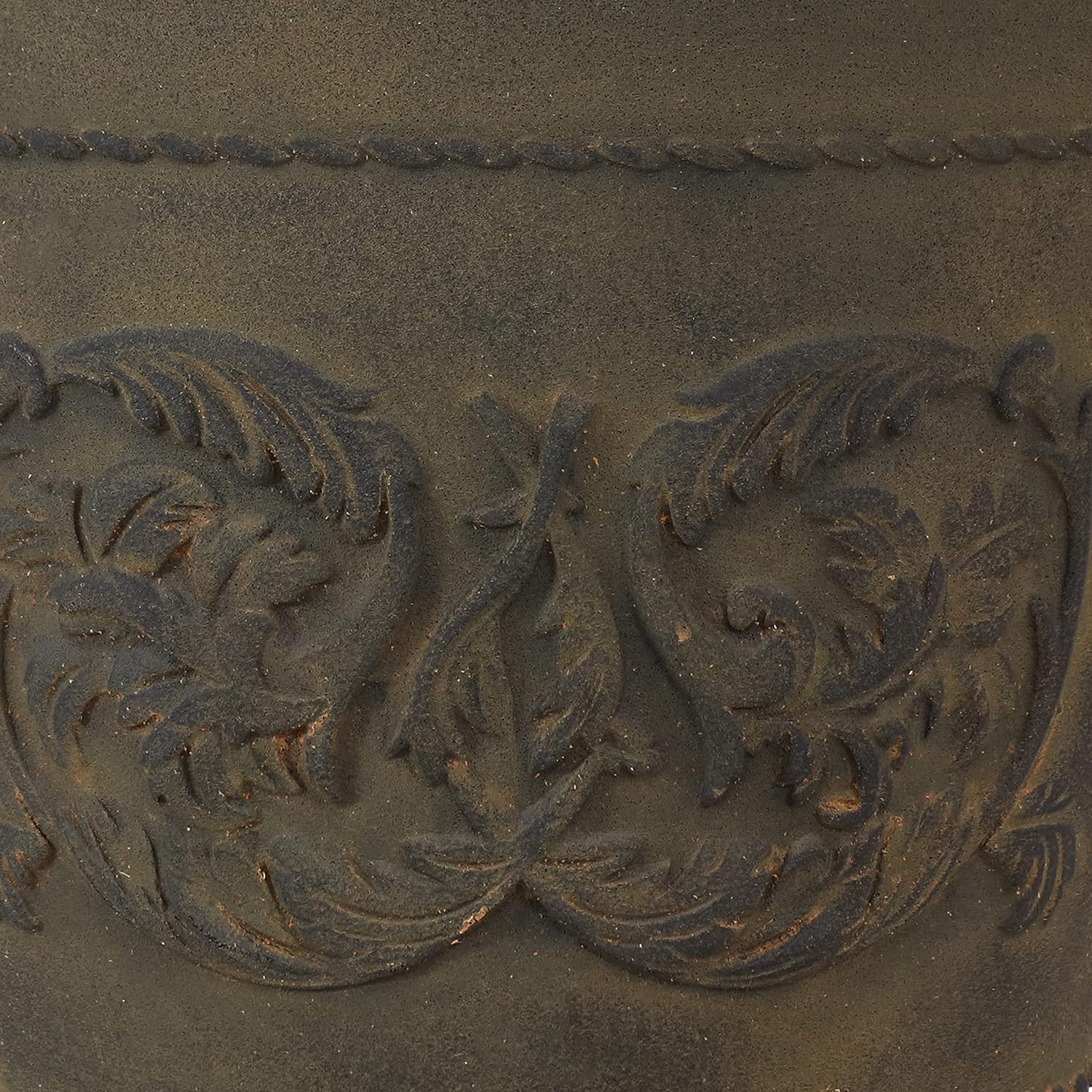 Sunnydaze 19.5-Inch Arabella Large Plant Pot - Polyresin Round Outdoor Planter with Drillable Drainage Holes - 2 Pack - Sable