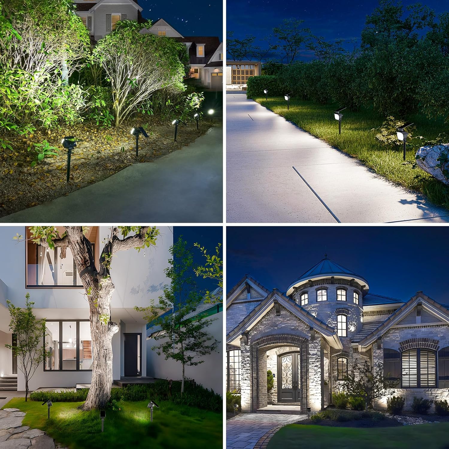 NIORSUN Solar Spot Lights Outdoor,23 LEDs Landscape Lighting with Auto On/Off and 3 Lighting Modes, IP67 Waterproof Spotlights,Outdoor Solar Lights for Yard Garden,8 Pack(Cool White)