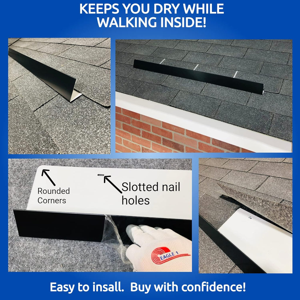 Eagle 1-26 Gauge 5 Foot Rain Diverter - Nails and Instructions Included (Mill Finish Aluminum, Copper, Galvanized, Stainless Steel & More) (1, Aluminum Diamond Plate - Silver)