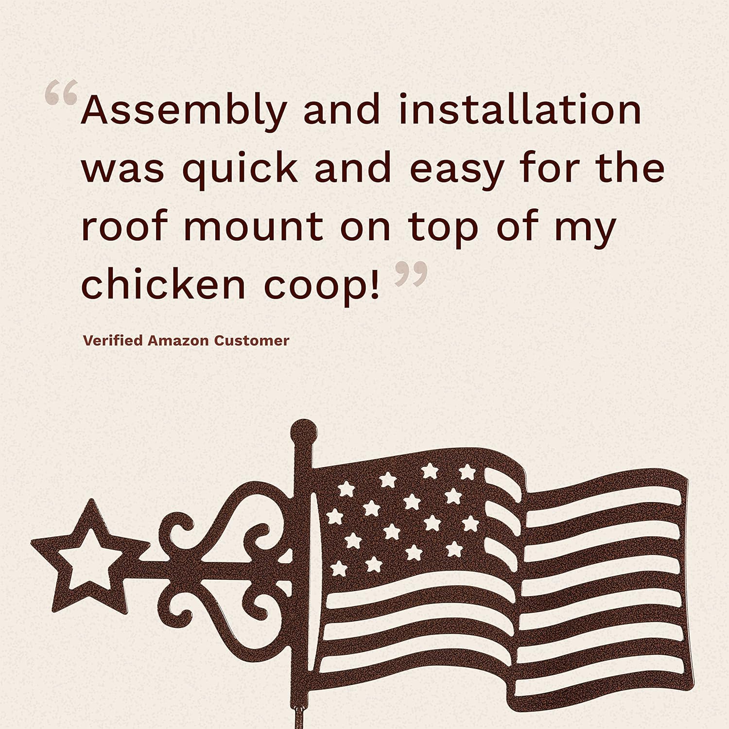 EZ Vane Steel USA Flag Weathervane 21” Height, Includes Metal Roof Mount, Wind Cups & Brackets | Hand-Crafted and Family-Owned, Made in The USA with Triple Powder Coating, Limited