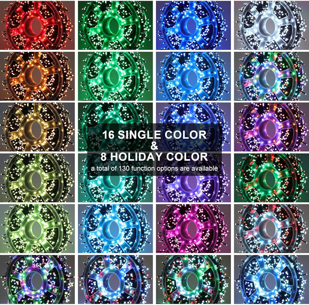 164 FT 500 LED Christmas String Lights, Waterproof RGB String Lights with Remote Control&Timer Function, 24 Colors Changing Fairy Lights for Indoor Outdoor Room Wall Christmas Tree Party Decoration