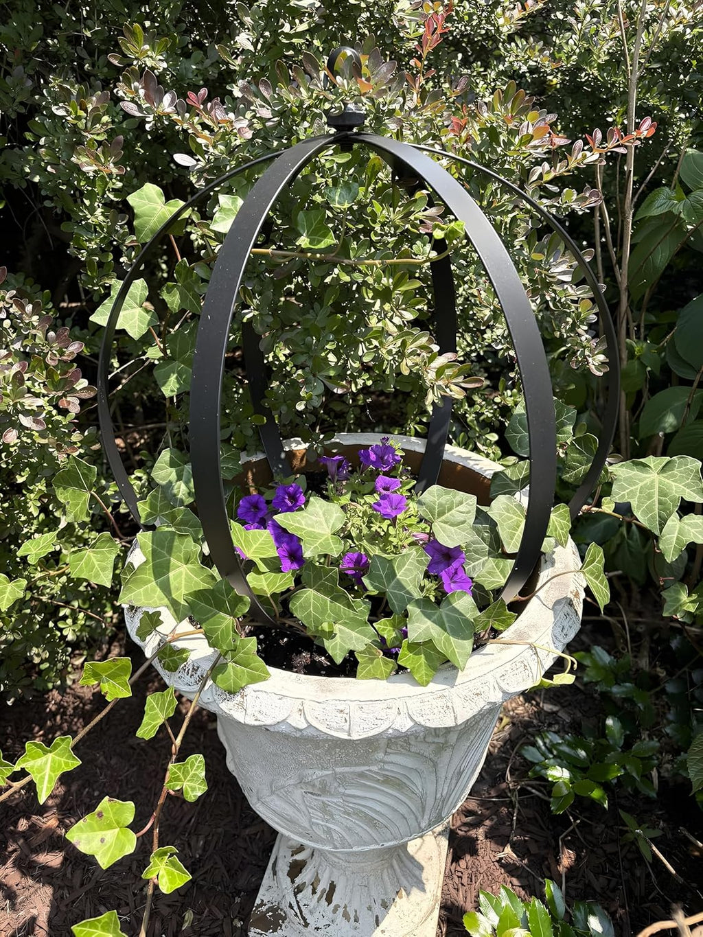 Metal Obelisk Trellis for Outdoor Garden - 18x22 Inches Durable Round Topiary Frame, Easy Assembly & Compact Storage, Perfect for Climbing Plants Decorative Garden Accent