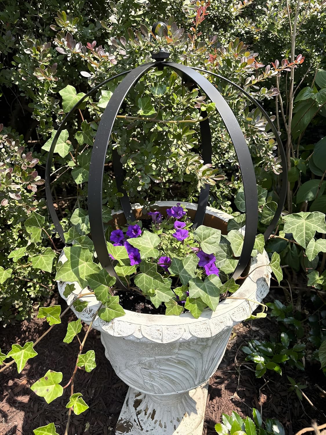 Metal Obelisk Trellis for Outdoor Garden - 18x22 Inches Durable Round Topiary Frame, Easy Assembly & Compact Storage, Perfect for Climbing Plants Decorative Garden Accent