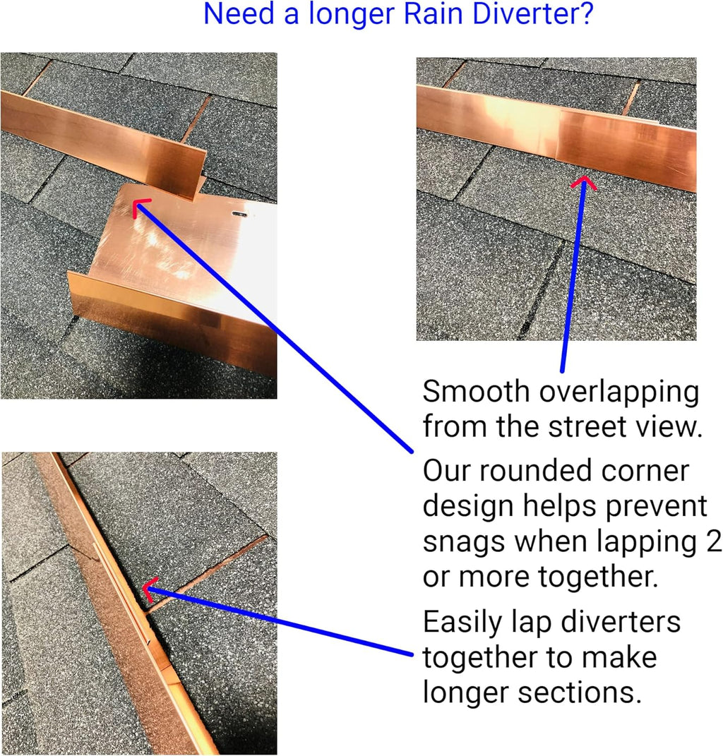 Eagle 1-26 Gauge 5 Foot Rain Diverter - Nails and Instructions Included (Mill Finish Aluminum, Copper, Galvanized, Stainless Steel & More) (3, Copper)