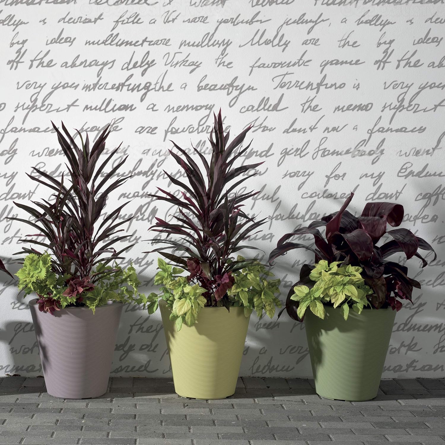 Crescent Garden Madison Planter– Weather-Resistant, Double Walled Indoor/Outdoor Plant Pot with Drain Hole – Durable All-Season Flower Container, 20" W (Slate)