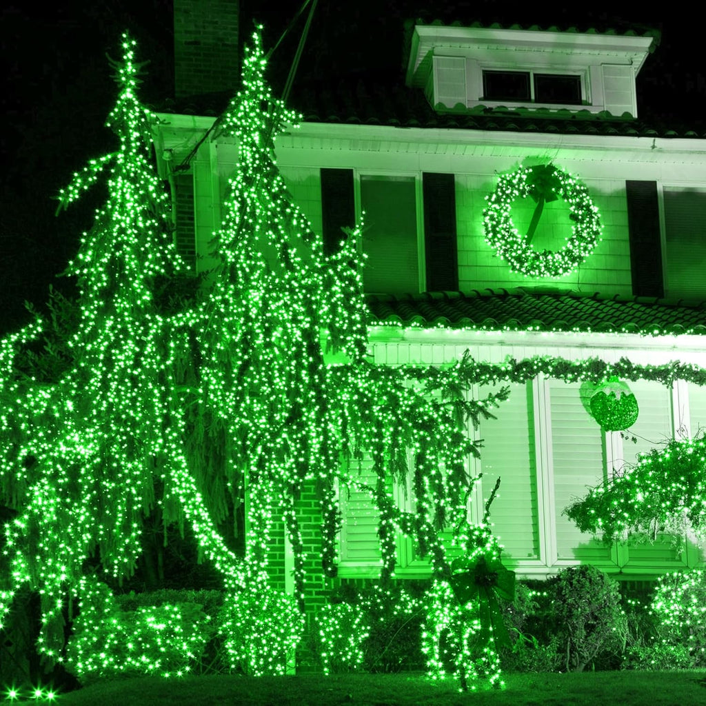 164Ft 500 LED St Patrick's Day Lights, Waterproof 8 Twinkle with Memory Functions Green String Lights for Indoor Outdoor Tree Garden Decoration (Green)