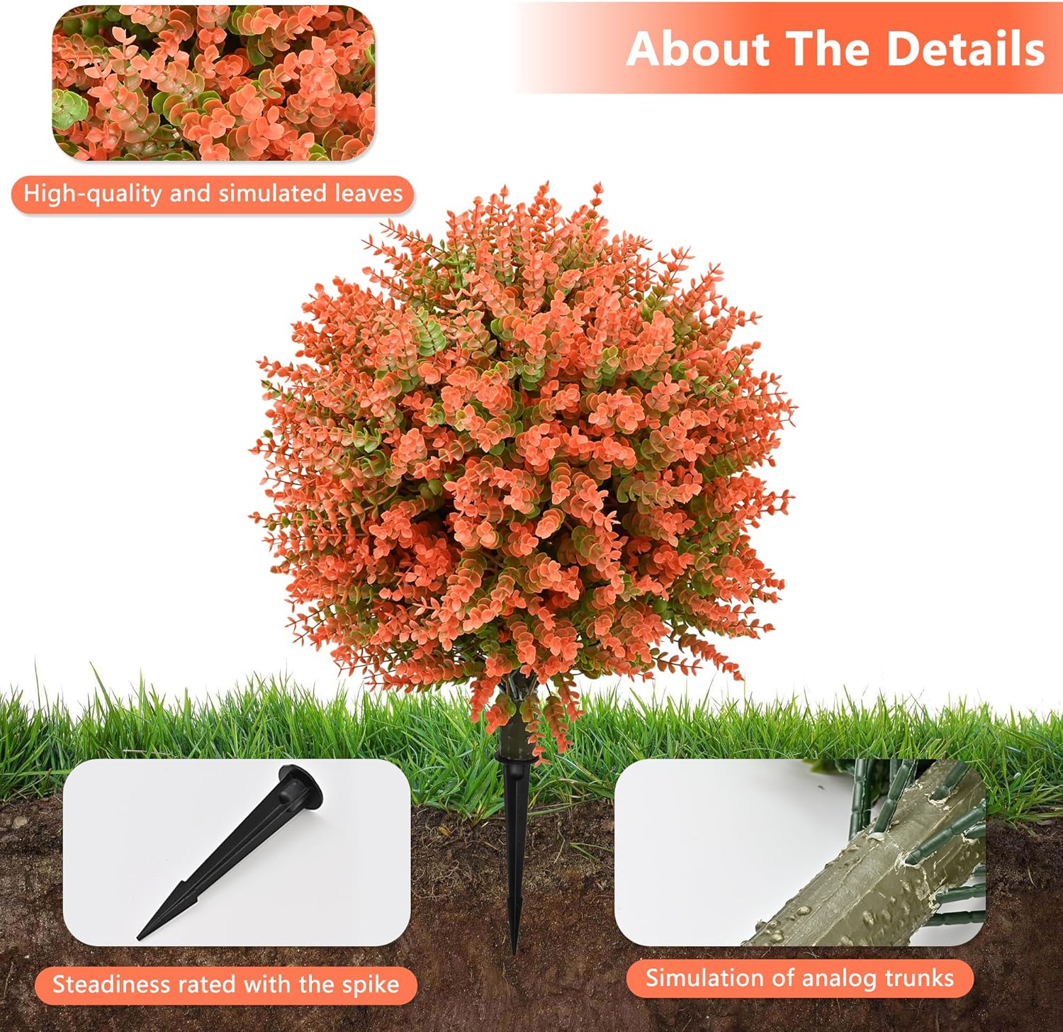 28" Artificial Boxwood Topiary Tree, UV Resistant Fall-Themed Faux Topiary for Outdoors & Indoors, Realistic Topiary Bush for Porch,Front Door, Patio,Thanksgiving & Seasonal Home Decor