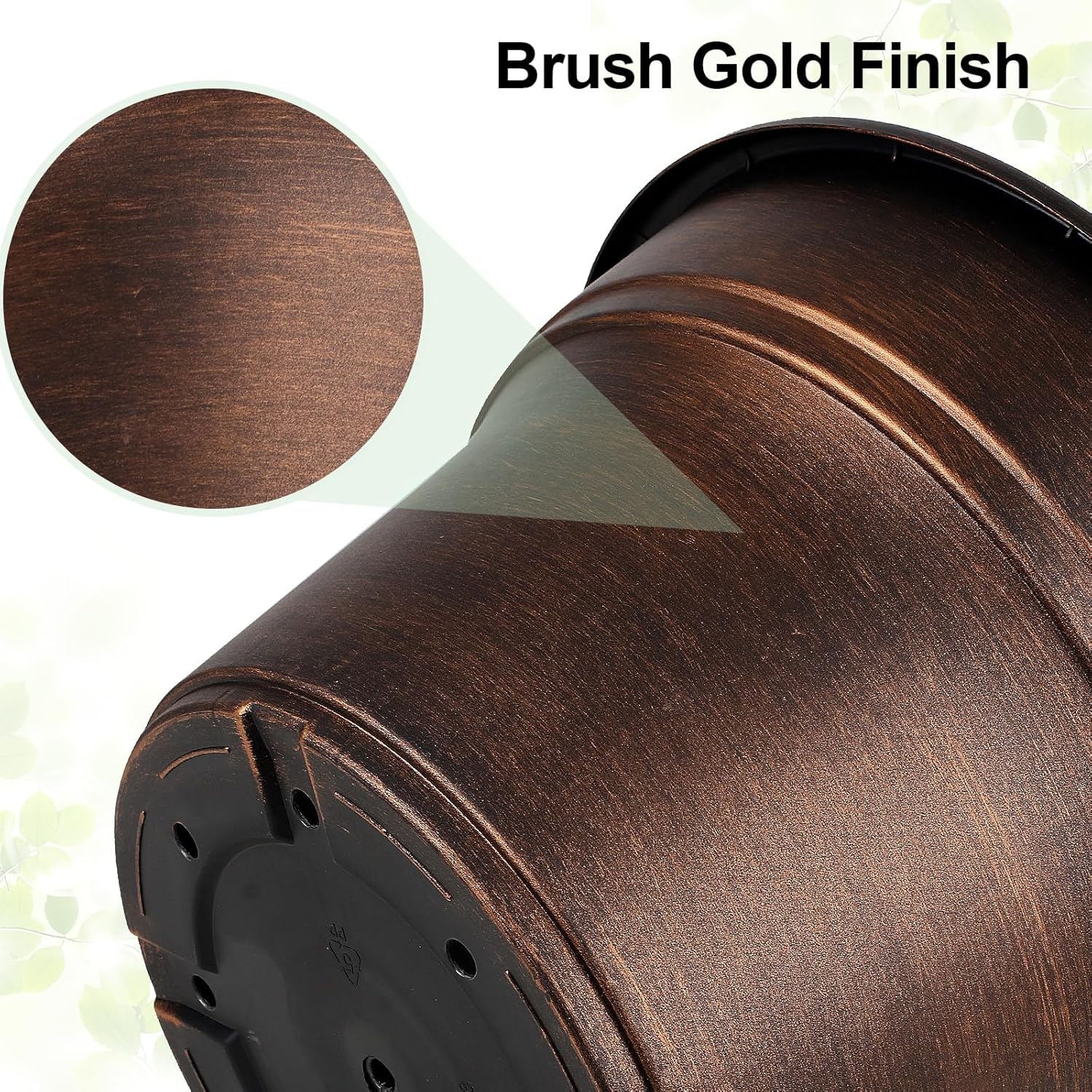 10 Inch Planters Plant Pots Indoor Outdoor, 4 Pack Plastic Flower Pot for Indoor Plants with Drainage Holes & Trays, Resin Decorative Container Sets with Saucer for House Garden Copper