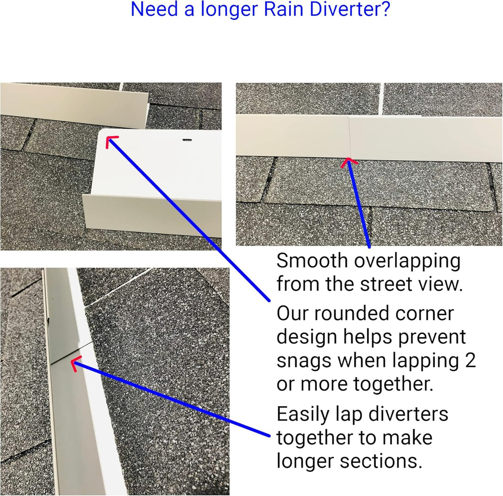 EAGLE 1- Shingle Roof Rain Diverter 40 Inches Long- 26 Gauge Material- Easy to Install- Includes Stainless Steel Nails (1, Charcoal Grey)
