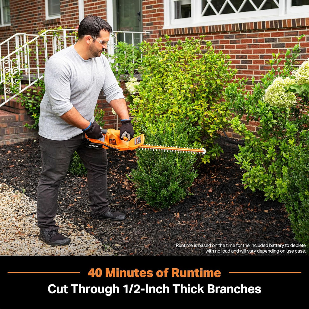 LawnMaster CLHT2422 Cordless Hedge Trimmer 24V Max with 2.0Ah Battery and a Charger