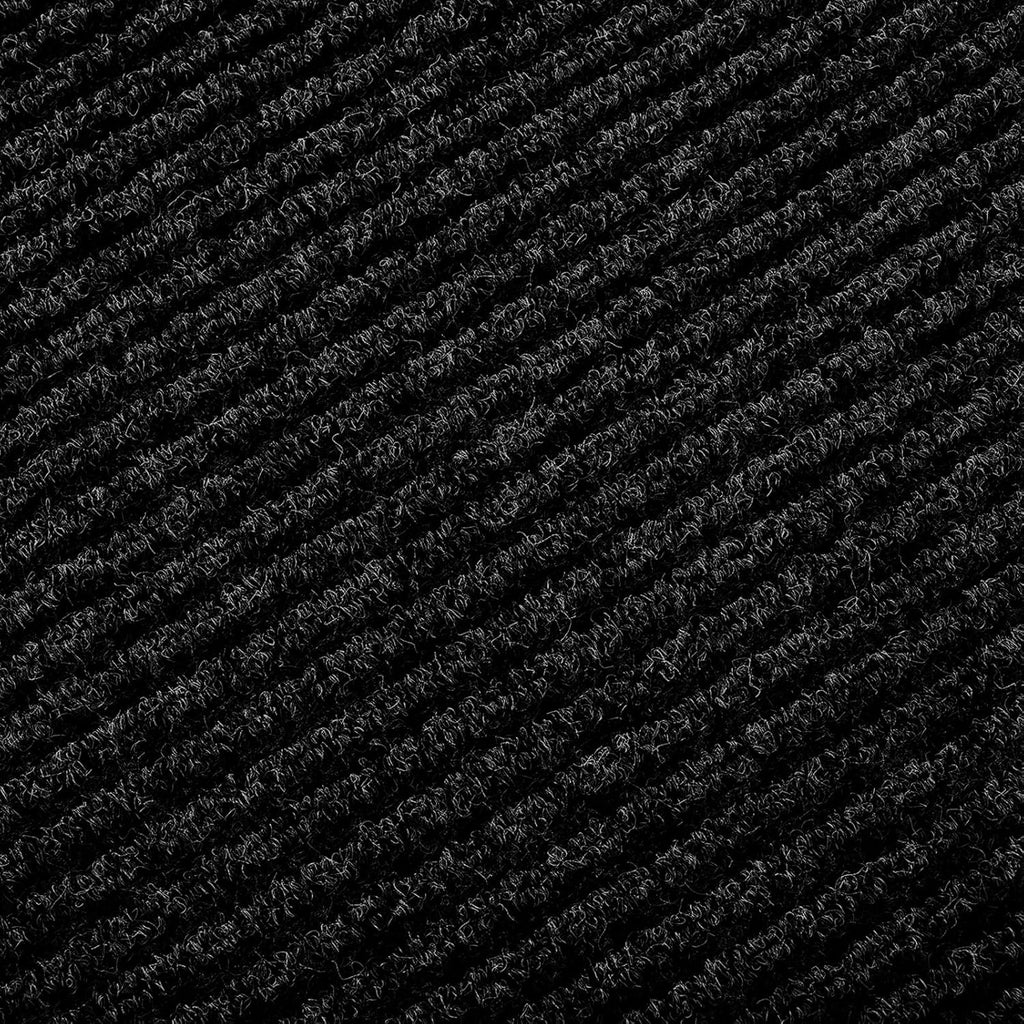 fani Heavy Duty Large Outdoor Indoor Entrance Black Doormat Waterproof Low Profile Entrance Rug Front Door Mat Patio Anti-Skid Rubber Back, 48x120 inch (Black)