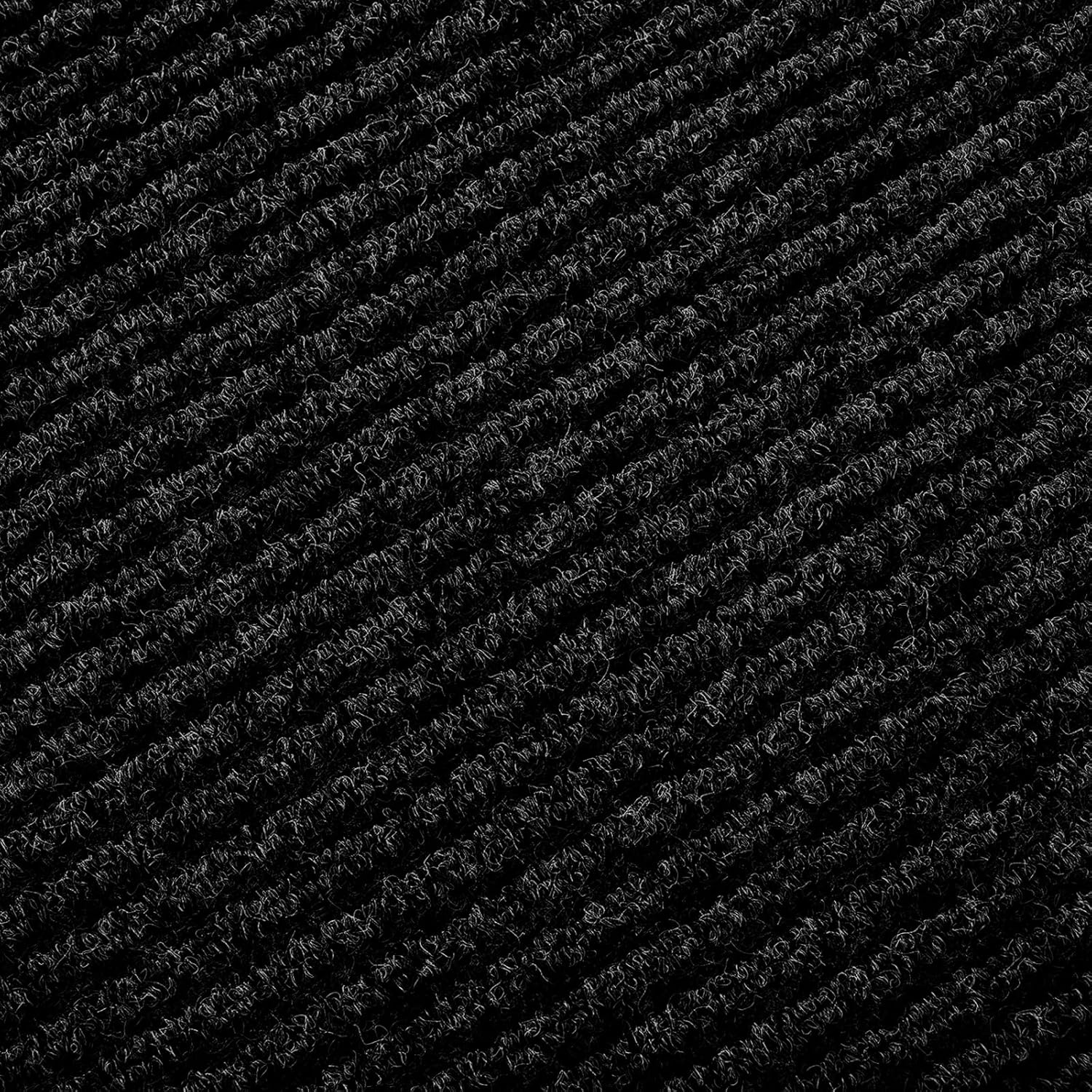 fani Heavy Duty Large Outdoor Indoor Entrance Black Doormat Waterproof Low Profile Entrance Rug Front Door Mat Patio Anti-Skid Rubber Back, 48x96 inch (Black)