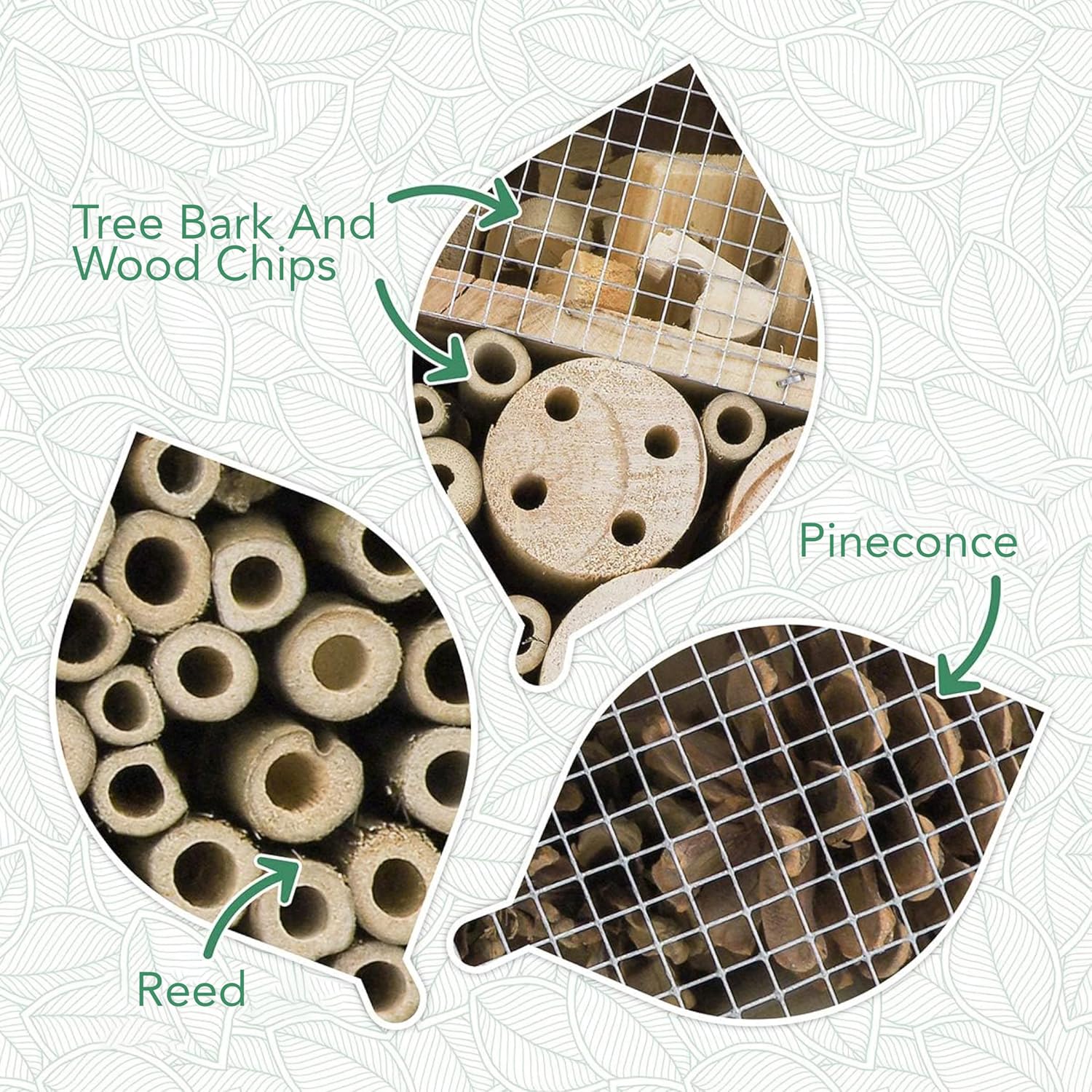 Premium Weatherproof Insect Hotel - Durable Bug House, Bee Home Box for Garden - Ideal Habitat for Bees, Ladybirds, Butterflies - Enhance Biodiversity & Eco-Balance