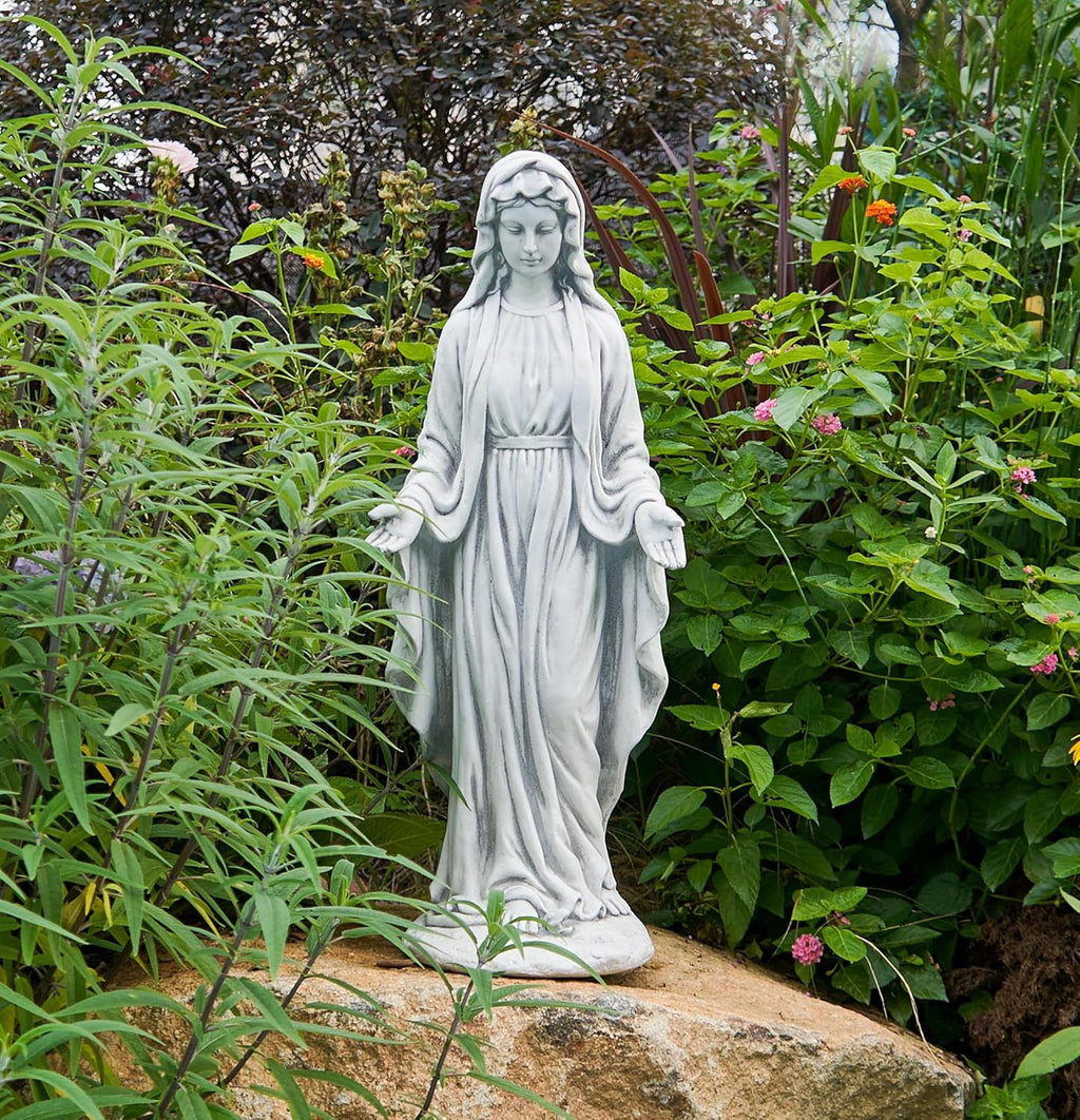 TOETOL Virgin Mary 29.9 Inch Outdoor Statue Religious Blessed Mother Garden Decor Statues Catholic Mother Mary Yard Patio Deck Home Entryway Hallway Sculpture