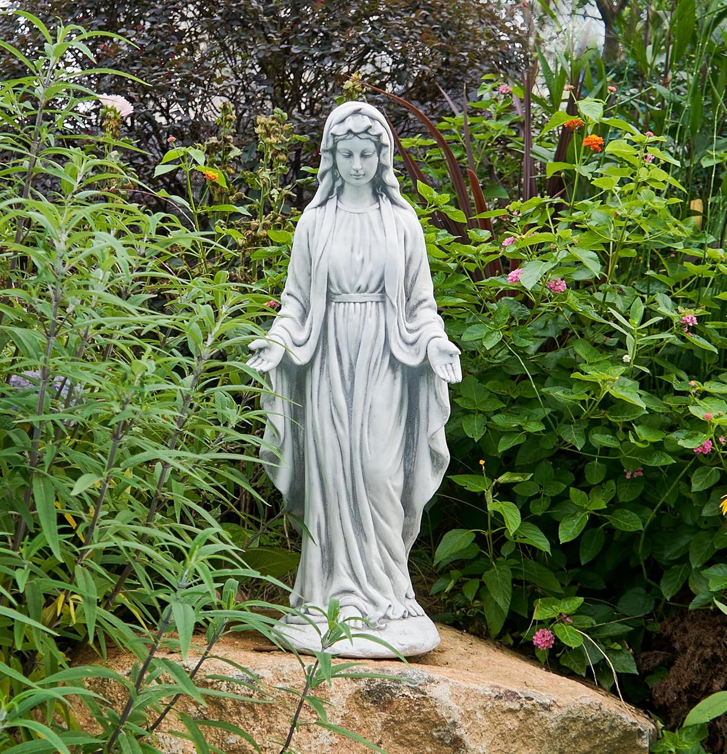 TOETOL Virgin Mary 29.9 Inch Outdoor Statue Religious Blessed Mother Garden Decor Statues Catholic Mother Mary Yard Patio Deck Home Entryway Hallway Sculpture