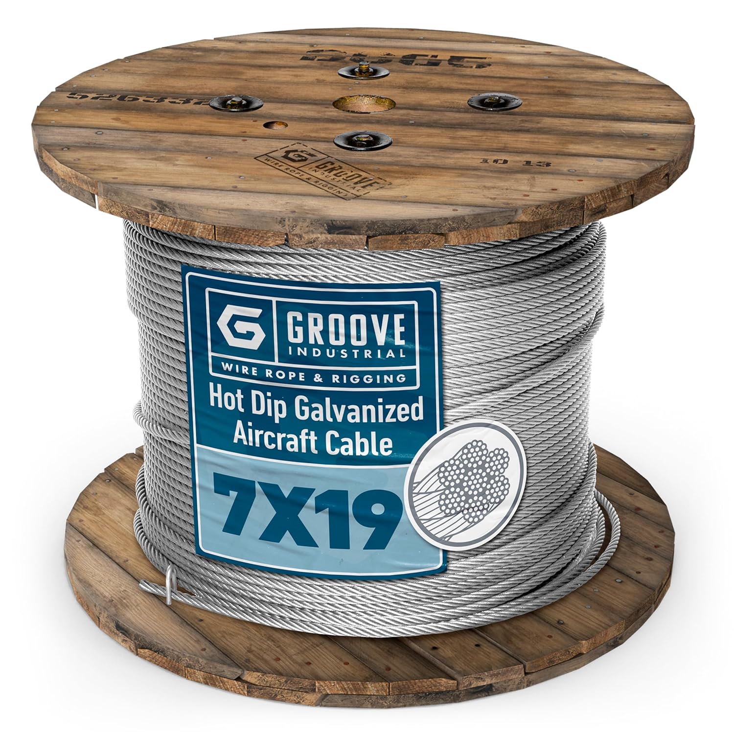 1/8’’ 7x19 Hot Dip Galvanized Aircraft Cable – Steel Wire Rope - 3500 Feet