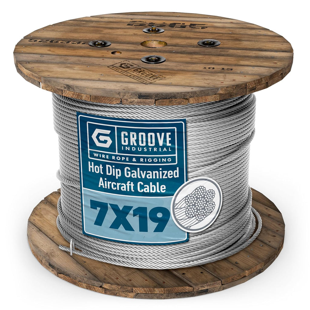 1/4’’ 7x19 Hot Dip Galvanized Aircraft Cable – Steel Wire Rope - 2500 Feet