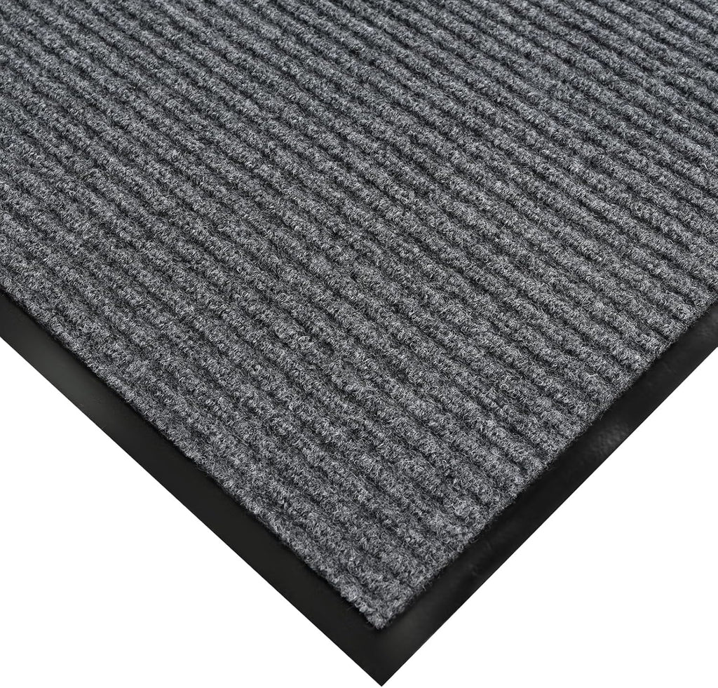 fani Heavy Duty Large Outdoor Indoor Entrance Doormat Waterproof Low Profile Entrance Rug Front Door Mat Patio Anti-Skid Rubber Back, 35x60 inch (Light Grey)