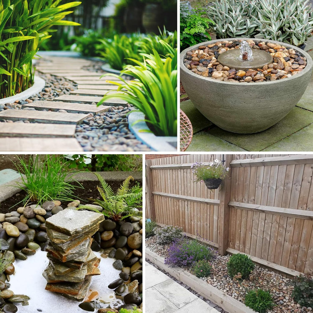 Large Pebbles for Landscaping 40lbs, 2-3 Inch River Rocks for Aquarium, High Polished Natural Decorative Stones for Vase Filler Fish Tank Gardening, Mixed Color