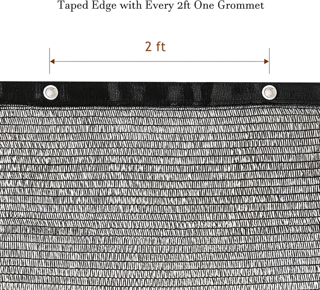 Garden expert 50% Black Shade Cloth 8x12FT Taped Edge with Grommets Sun Net Mesh for Garden Patio Backyard UV-Resistant