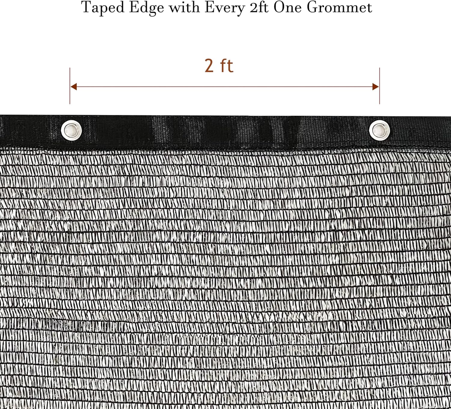 Garden expert 50% Black Shade Cloth 8x12FT Taped Edge with Grommets Sun Net Mesh for Garden Patio Backyard UV-Resistant