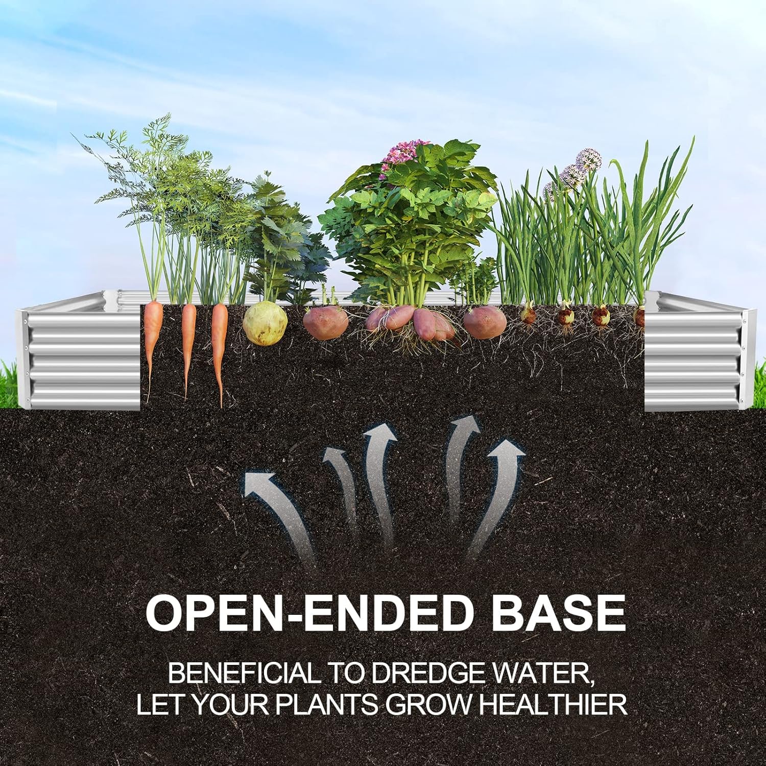 Land Guard 12×4×1ft Galvanized Raised Garden Bed Kit for Vegetables, Galvanized Super Large Metal Planter Raised Garden Boxes Outdoor(359 Gallon Capacity)…